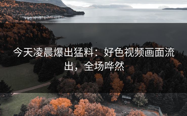 今天凌晨爆出猛料：好色视频画面流出，全场哗然