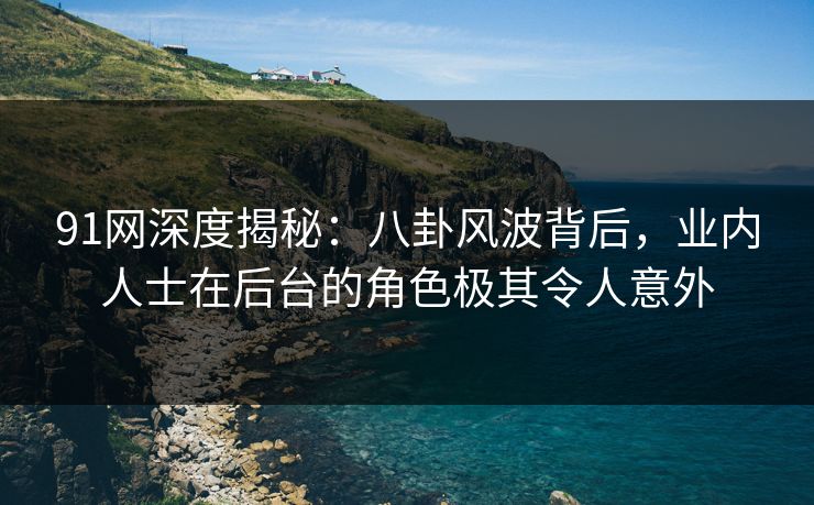 91网深度揭秘：八卦风波背后，业内人士在后台的角色极其令人意外